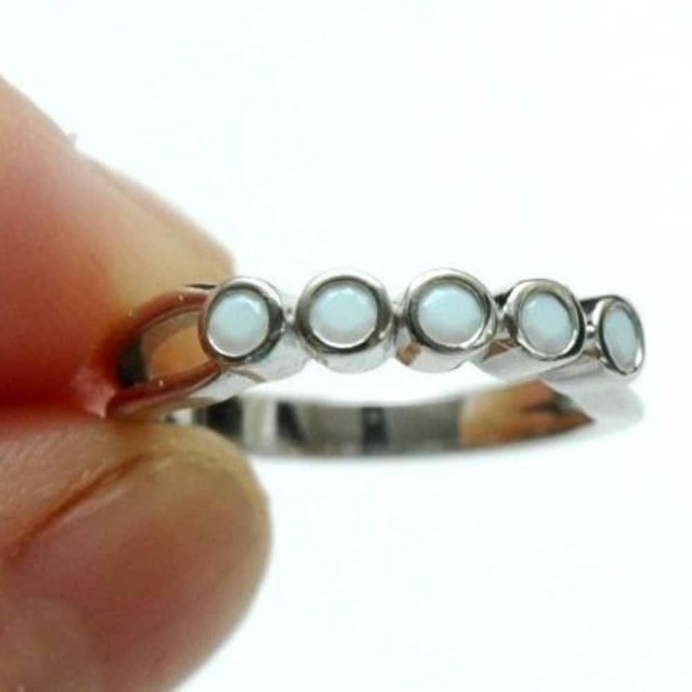 Dainty Opal Ring Sterling Silver Ring - Picture 5 of 8
